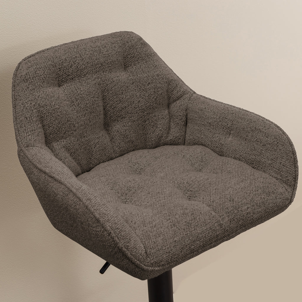 Bridget Swivel Bar Stool with Height Adjustable Function in Taupe Set of 2