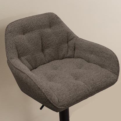 Bridget Swivel Bar Stool with Height Adjustable Function in Taupe Set of 2