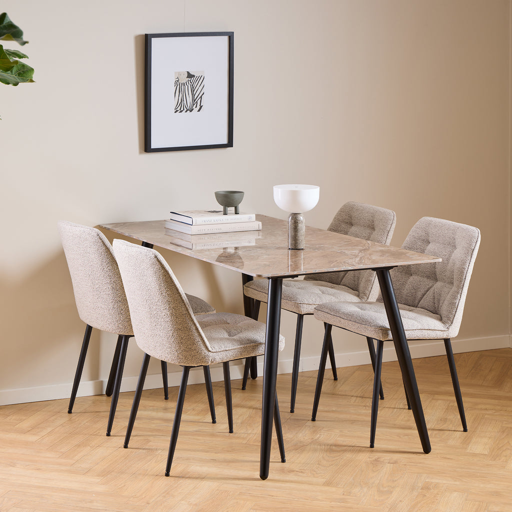 Bridget Dining Chair in Monza Beige Set of 2