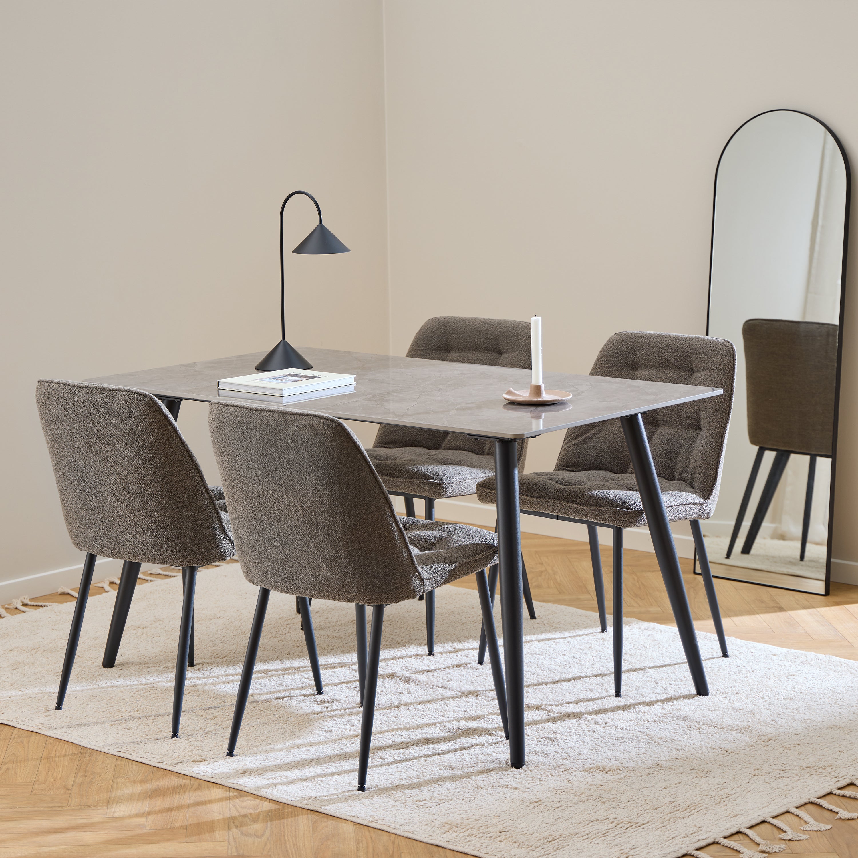 Bridget Dining Chair in Taupe Set of 2
