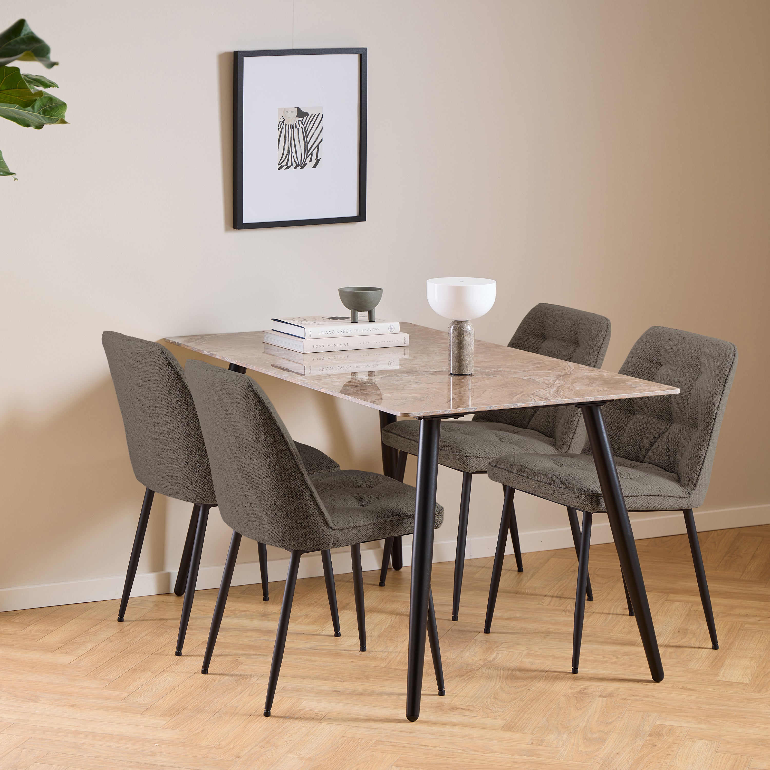 Bridget Dining Chair in Taupe Set of 2