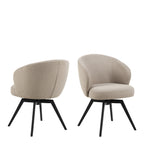 Marlene Dining Chair with Armrest and Swivel Function in Beige
