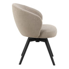 Marlene Dining Chair with Armrest and Swivel Function in Beige