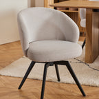 Marlene Dining Chair with Armrest and Swivel Function in Beige