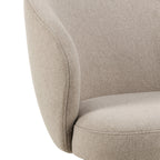 Marlene Dining Chair with Armrest and Swivel Function in Beige