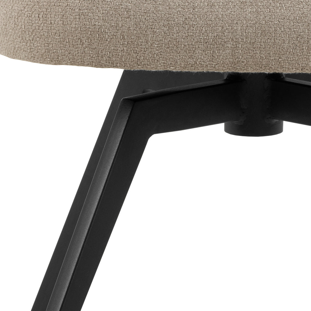 Marlene Dining Chair with Armrest and Swivel Function in Beige