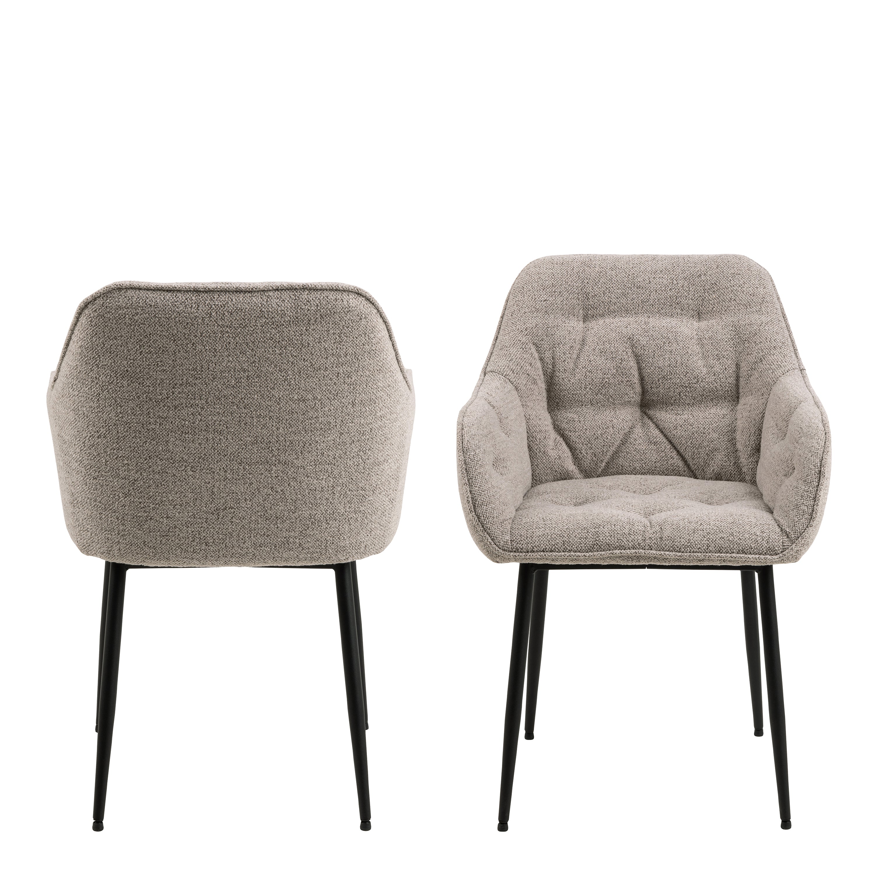 Bridget Dining Chair with Armrest in Monza Beige Set of 2