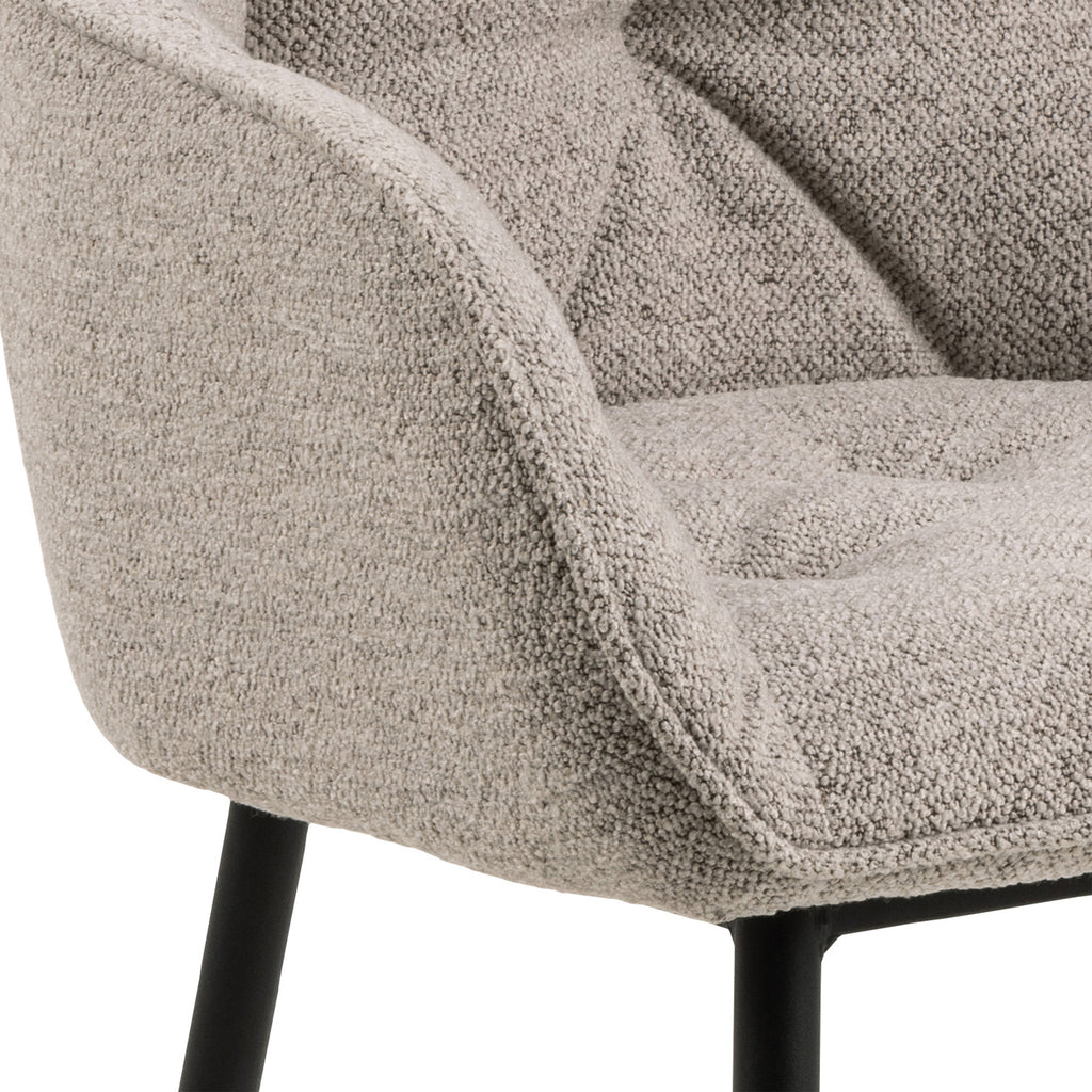 Bridget Dining Chair with Armrest in Monza Beige Set of 2