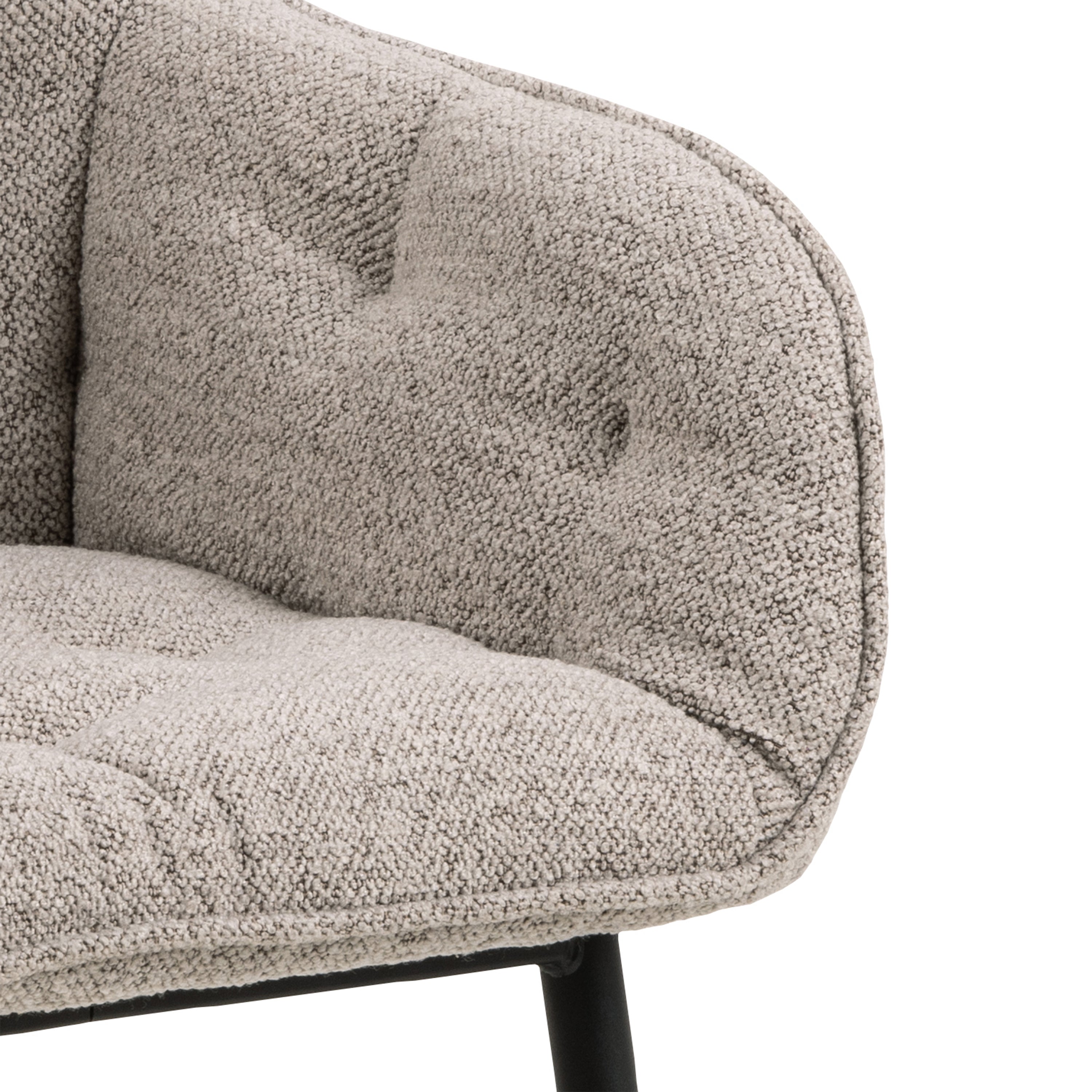 Bridget Dining Chair with Armrest in Monza Beige Set of 2