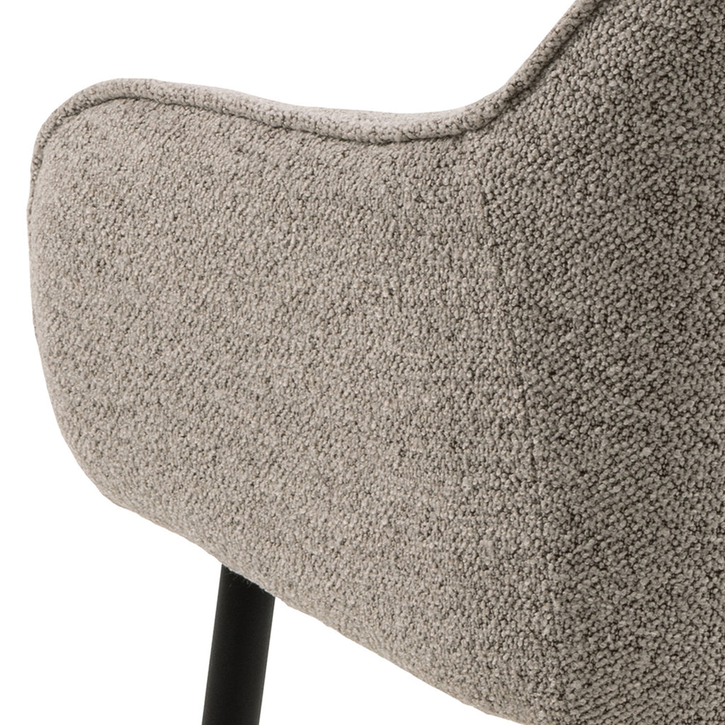 Bridget Dining Chair with Armrest in Monza Beige Set of 2