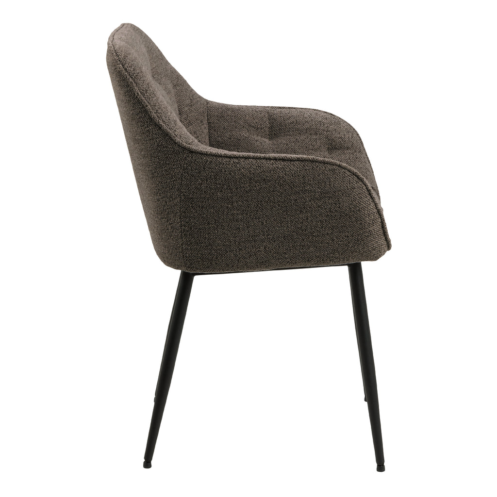 Bridget Dining Chair with Armrest in Taupe Set of 2