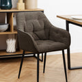 Bridget Dining Chair with Armrest in Taupe Set of 2