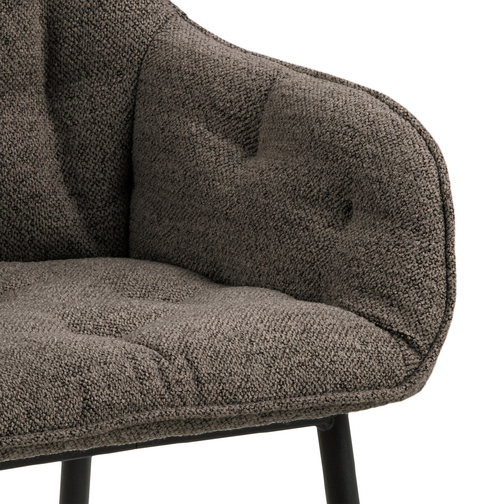 Bridget Dining Chair with Armrest in Taupe Set of 2