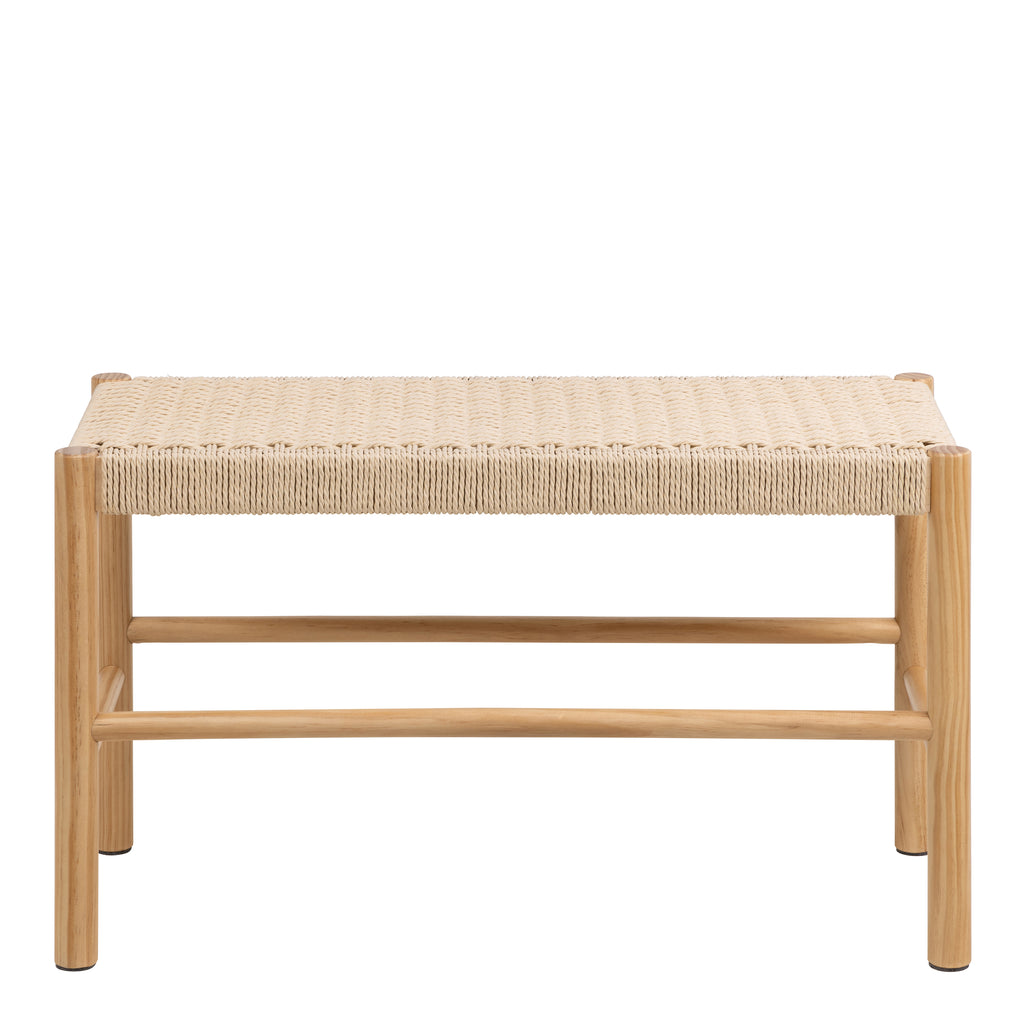 Ava Weaved Bench in Off White