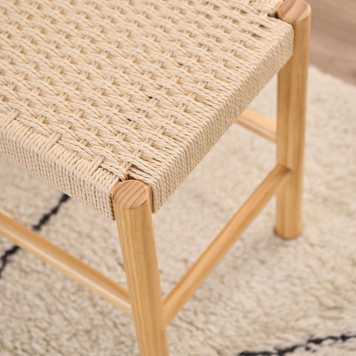 Ava Weaved Bench in Off White
