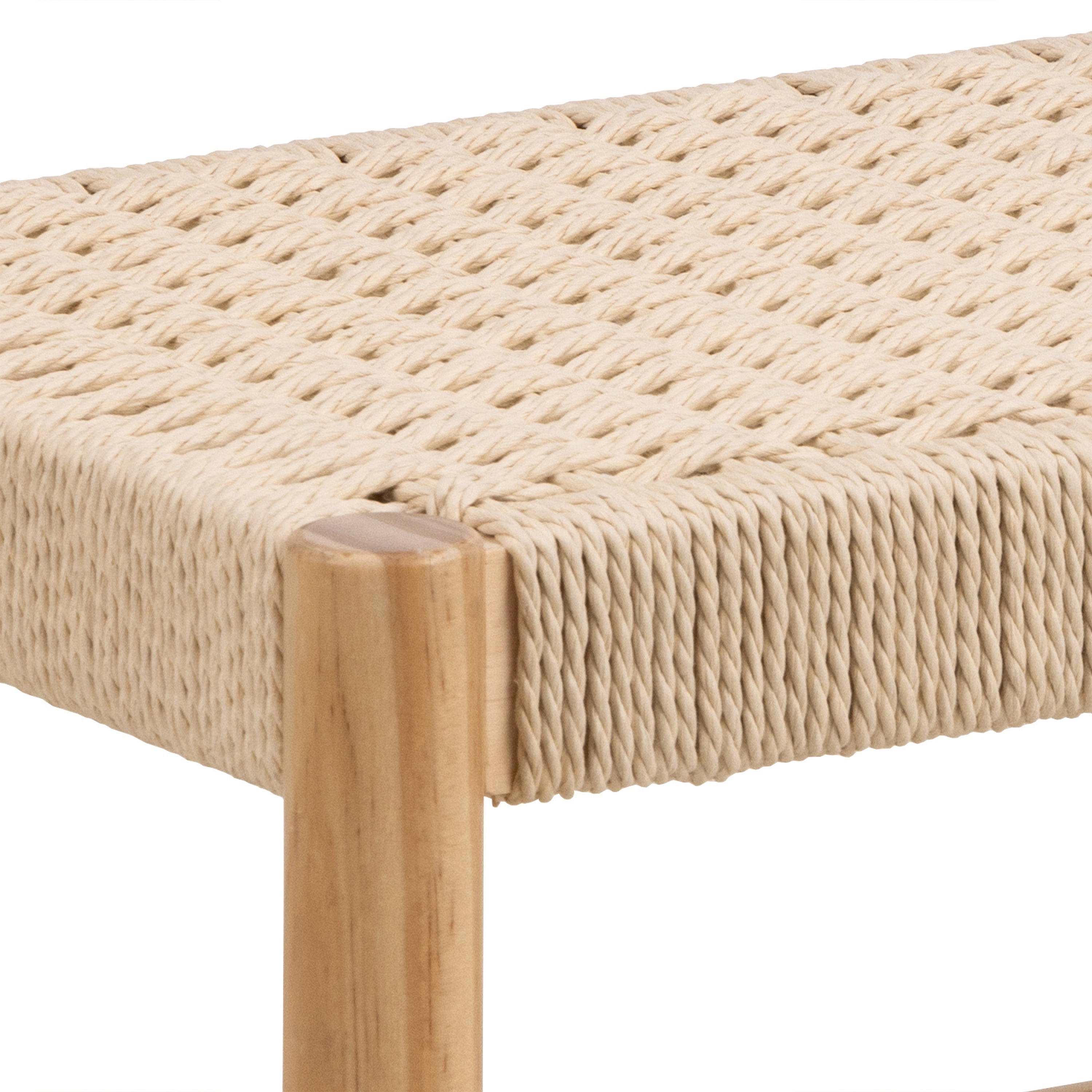 Ava Weaved Bench in Off White