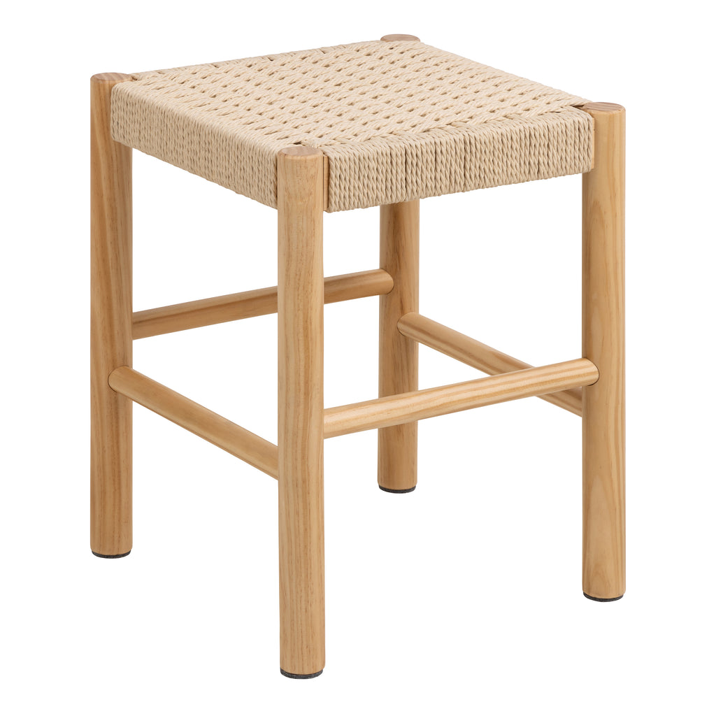 Ava Weaved Stool in Off White