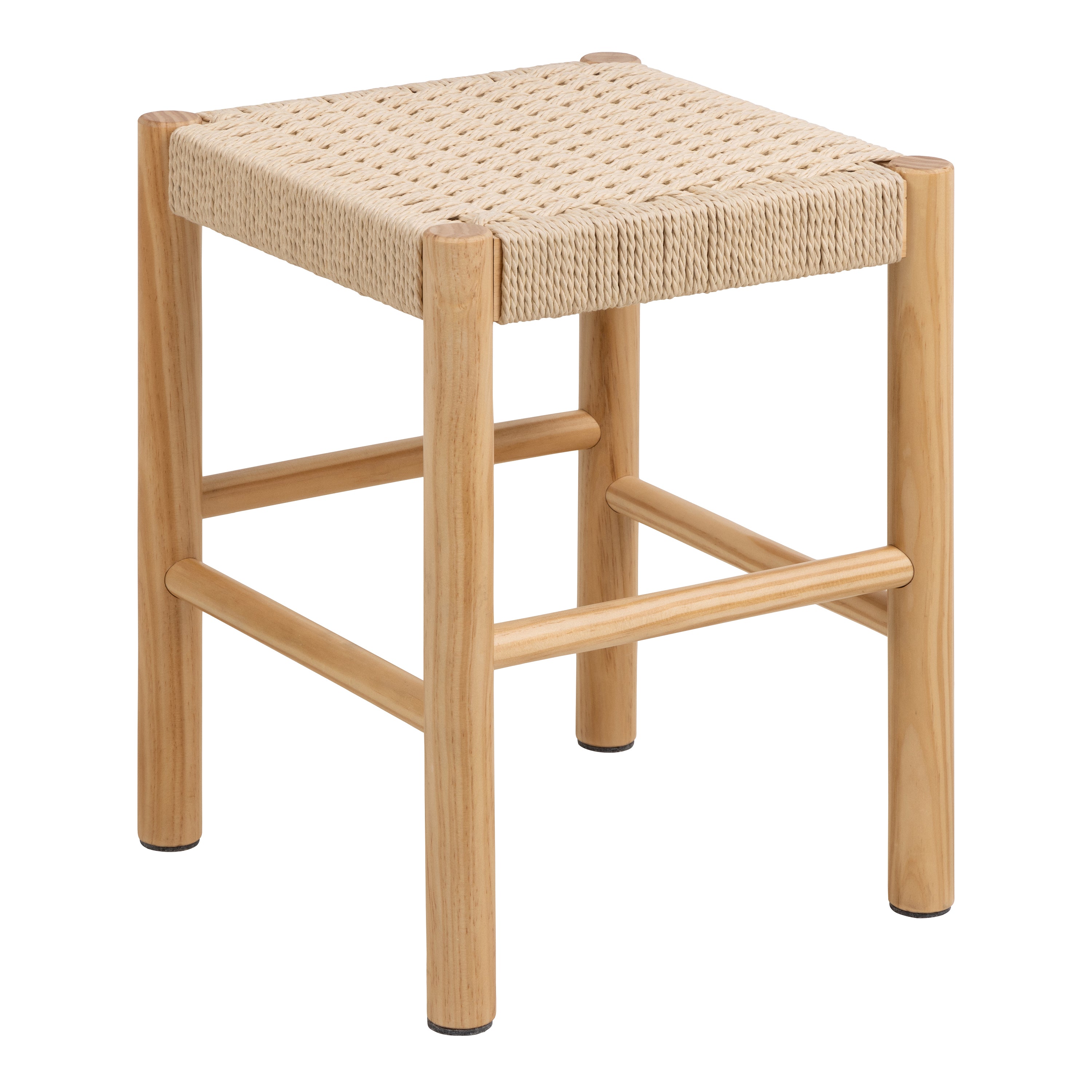 Ava Weaved Stool in Off White