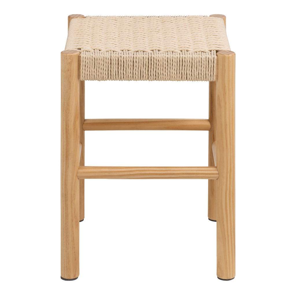 Ava Weaved Stool in Off White