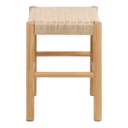 Ava Weaved Stool in Off White