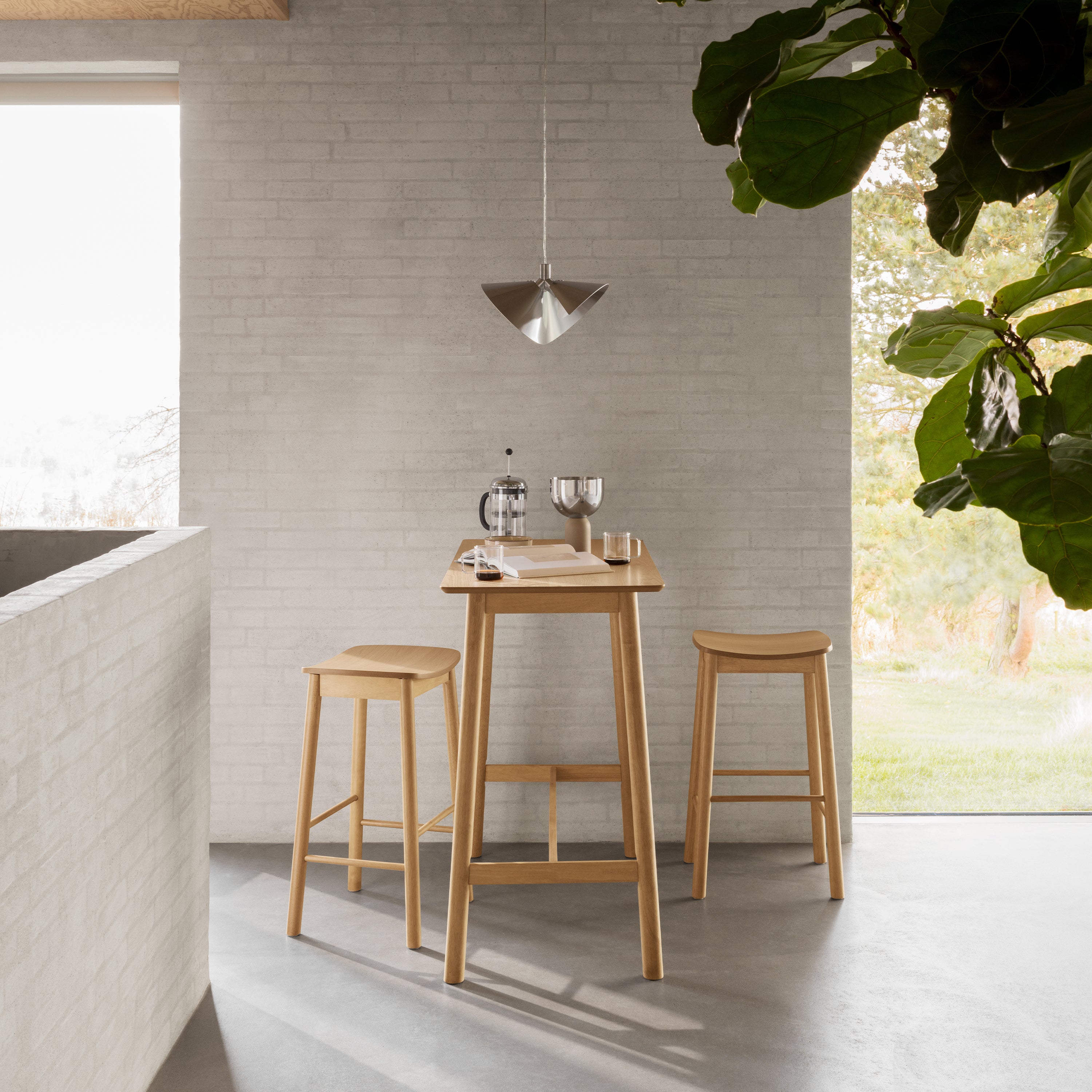 Barley Bar Table in Matt Oak