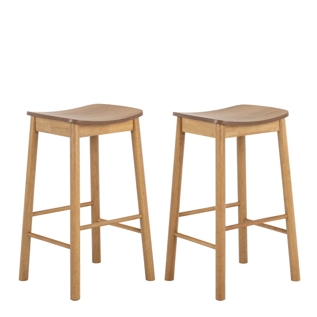 Barley Bar Stool (Backless) in Matt Oak Set of 2