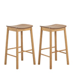 Barley Bar Stool (Backless) in Matt Oak Set of 2