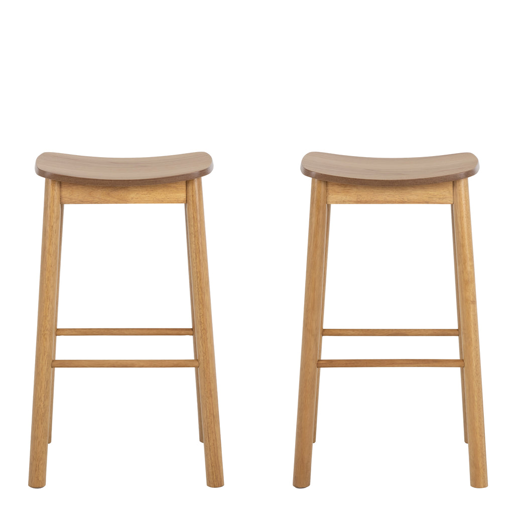 Barley Bar Stool (Backless) in Matt Oak Set of 2