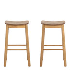 Barley Bar Stool (Backless) in Matt Oak Set of 2