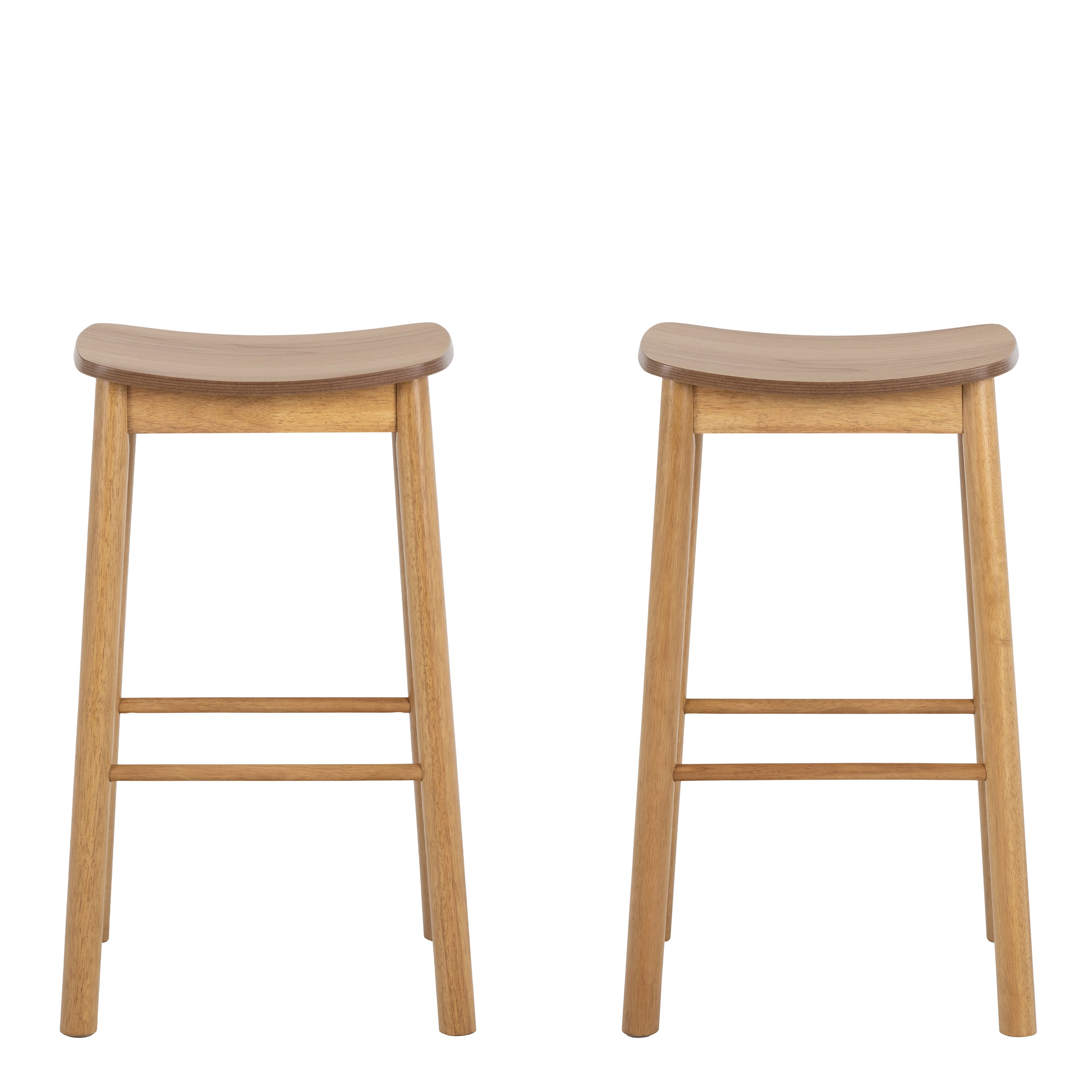 Barley Bar Stool (Backless) in Matt Oak Set of 2