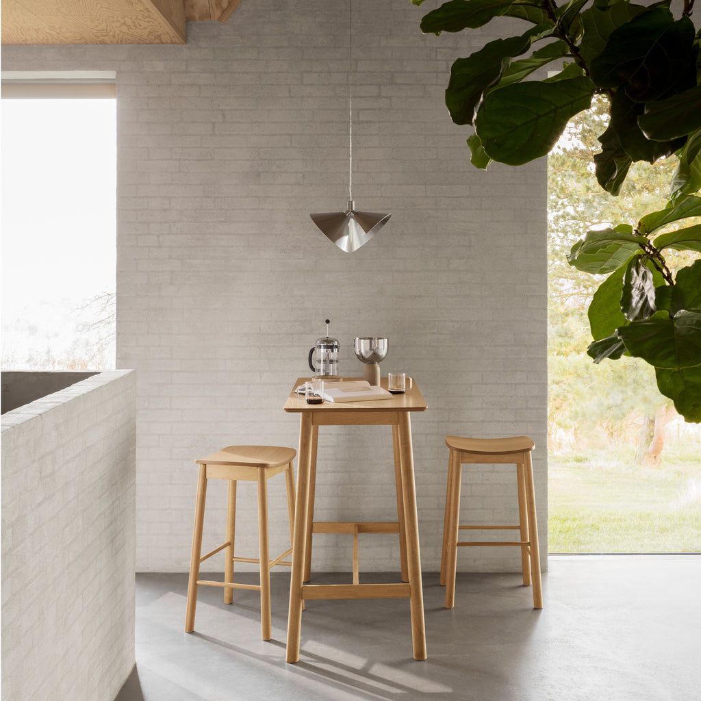 Barley Bar Stool (Backless) in Matt Oak Set of 2