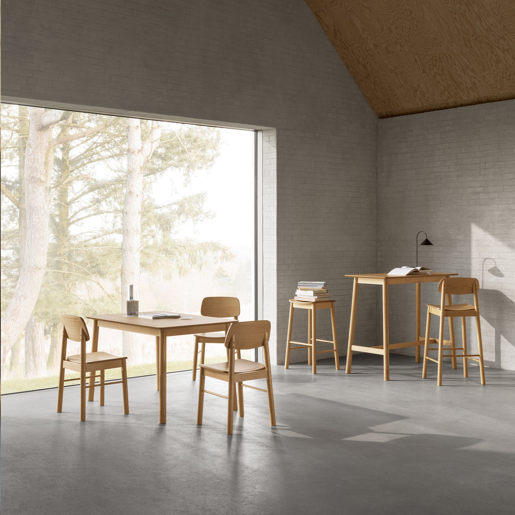 Barley Bar Stool (Backless) in Matt Oak Set of 2
