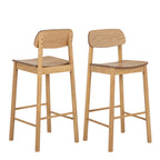 Barley Bar Stool in Matt Oak Set of 2