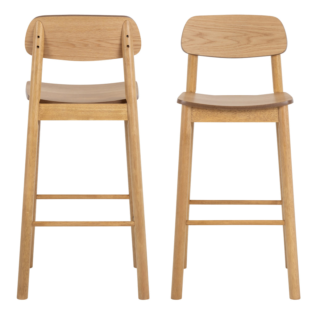 Barley Bar Stool in Matt Oak Set of 2