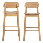 Barley Bar Stool in Matt Oak Set of 2