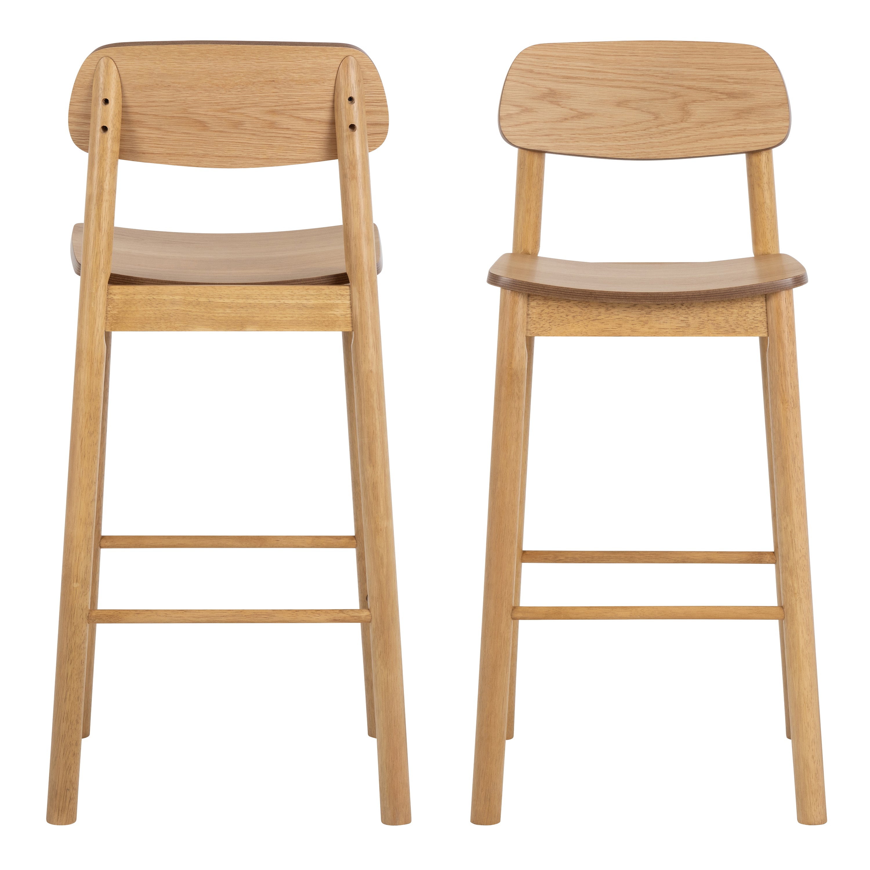 Barley Bar Stool in Matt Oak Set of 2