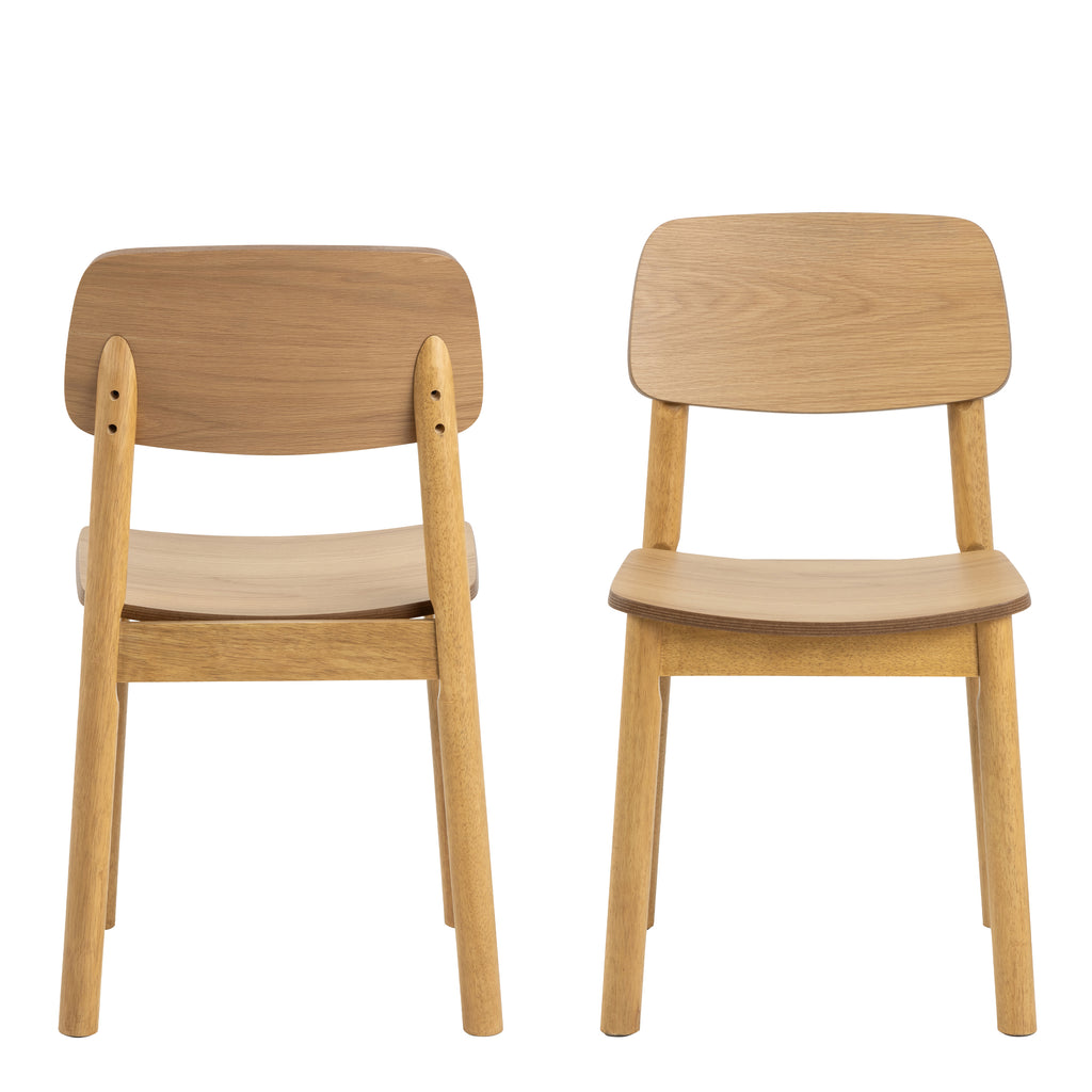 Barley Dining Chair in Matt Oak Set of 2
