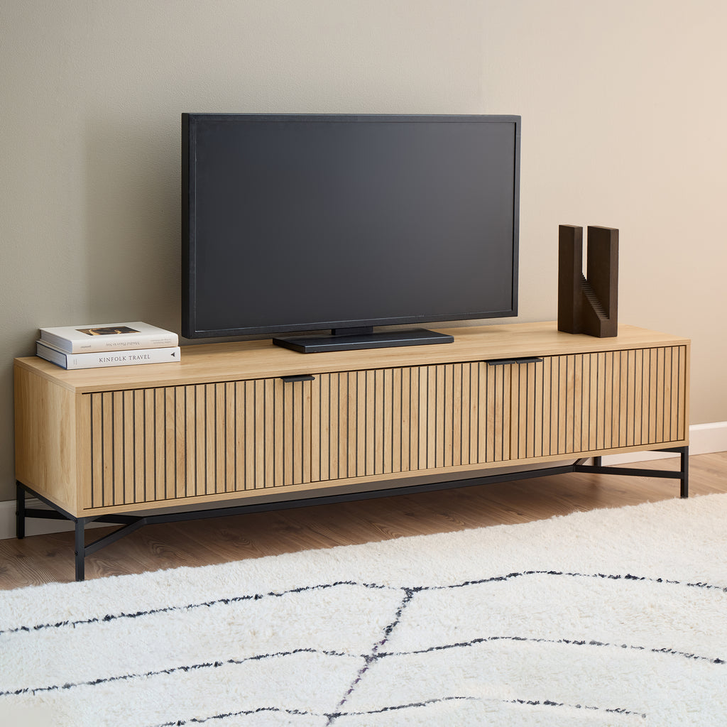 Jaya TV Unit With 3 Doors 176cm Wide in Oak