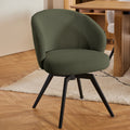 Marlene Dining Chair with Armrest and Swivel Function in Green