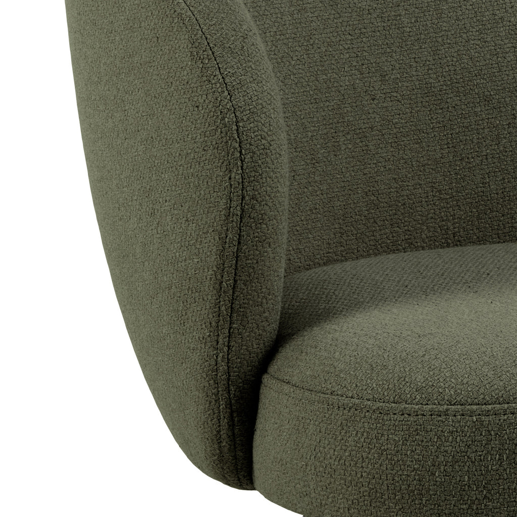 Marlene Dining Chair with Armrest and Swivel Function in Green
