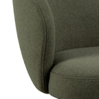 Marlene Dining Chair with Armrest and Swivel Function in Green