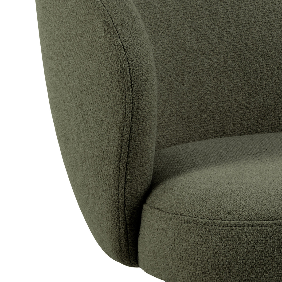 Marlene Dining Chair with Armrest and Swivel Function in Green