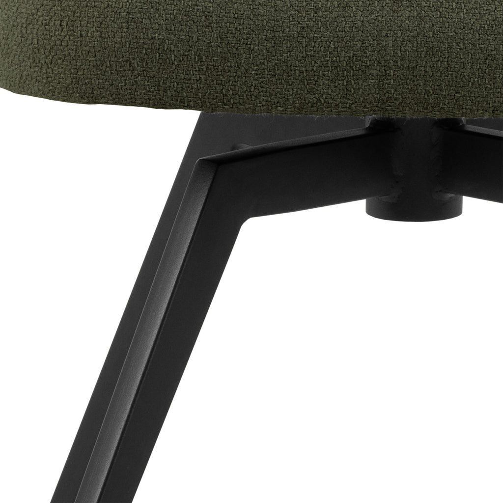 Marlene Dining Chair with Armrest and Swivel Function in Green