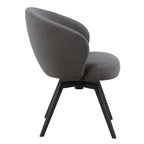 Marlene Dining Chair with Armrest and Swivel Function in Grey
