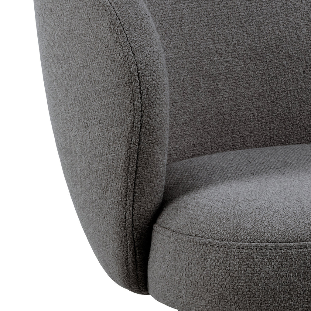 Marlene Dining Chair with Armrest and Swivel Function in Grey
