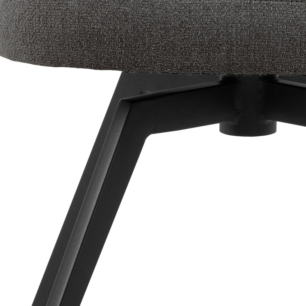 Marlene Dining Chair with Armrest and Swivel Function in Grey