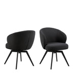 Marlene Dining Chair with Armrest and Swivel Function in Black