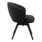 Marlene Dining Chair with Armrest and Swivel Function in Black