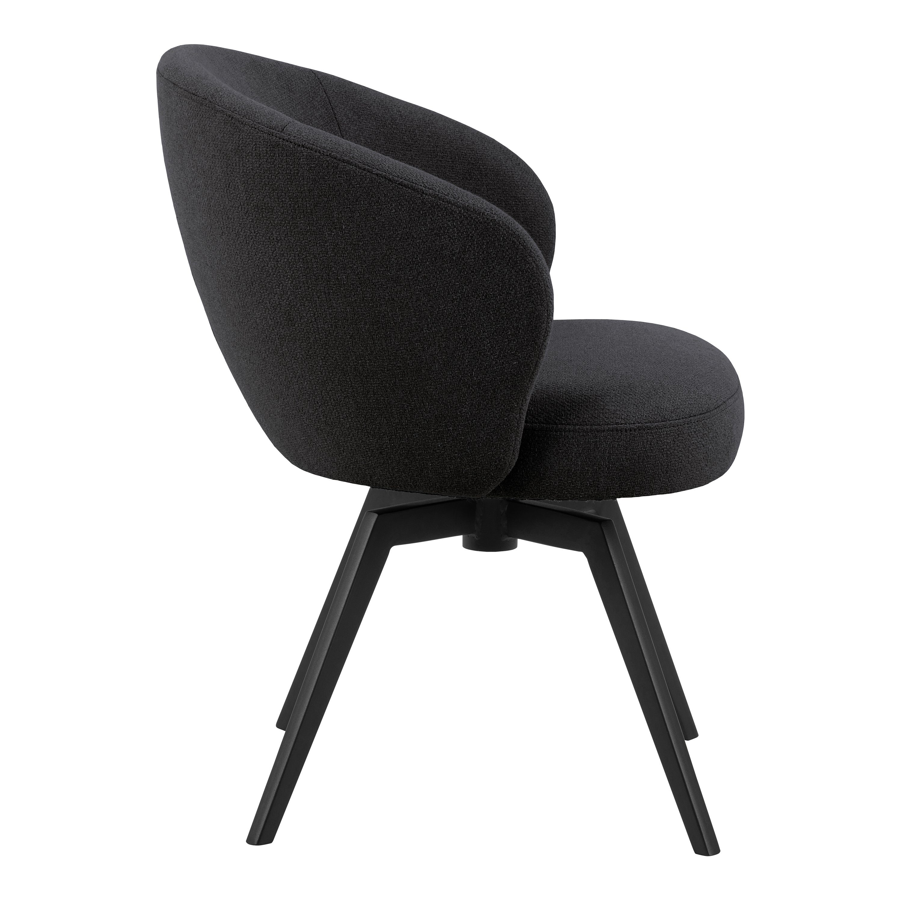 Marlene Dining Chair with Armrest and Swivel Function in Black