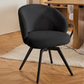 Marlene Dining Chair with Armrest and Swivel Function in Black
